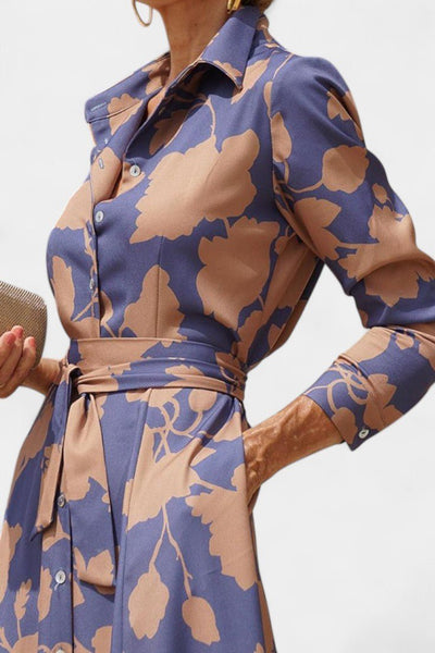 Samaria | Floral Collared Button Midi Dress