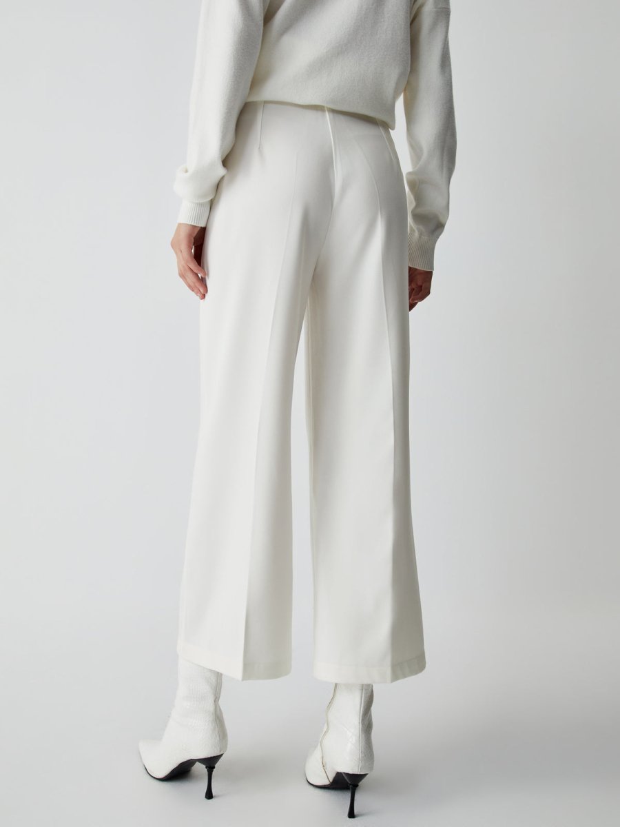 Semi - Sheer Wide Leg Culotte Pants