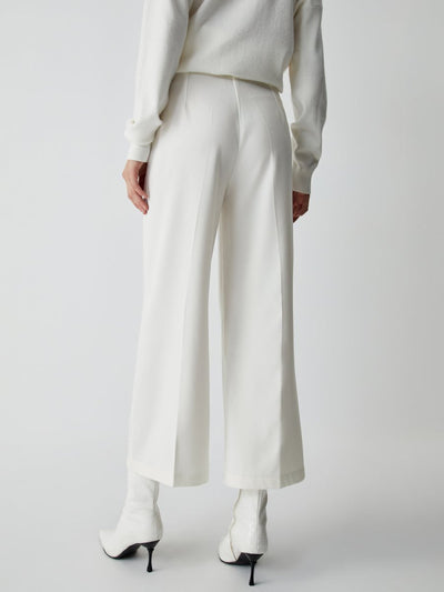 Semi - Sheer Wide Leg Culotte Pants