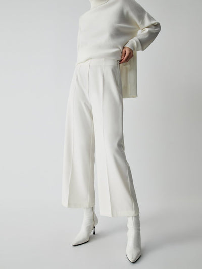 Semi - Sheer Wide Leg Culotte Pants