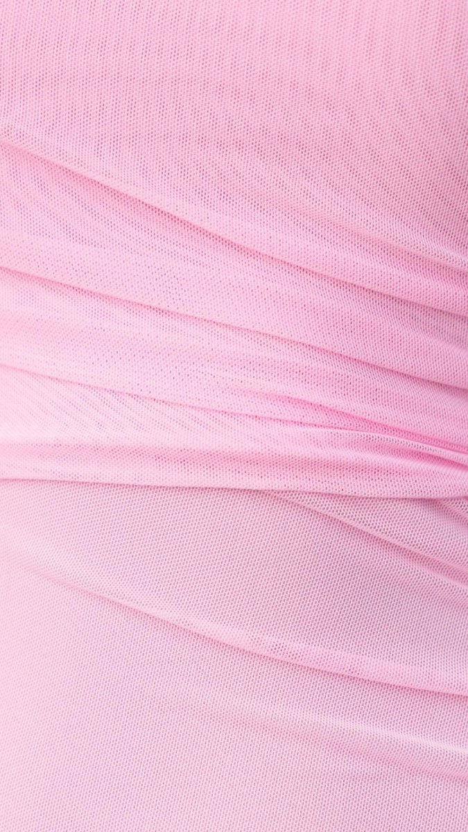 Serina | One - Shoulder Ruffle Mesh Maxi Dress