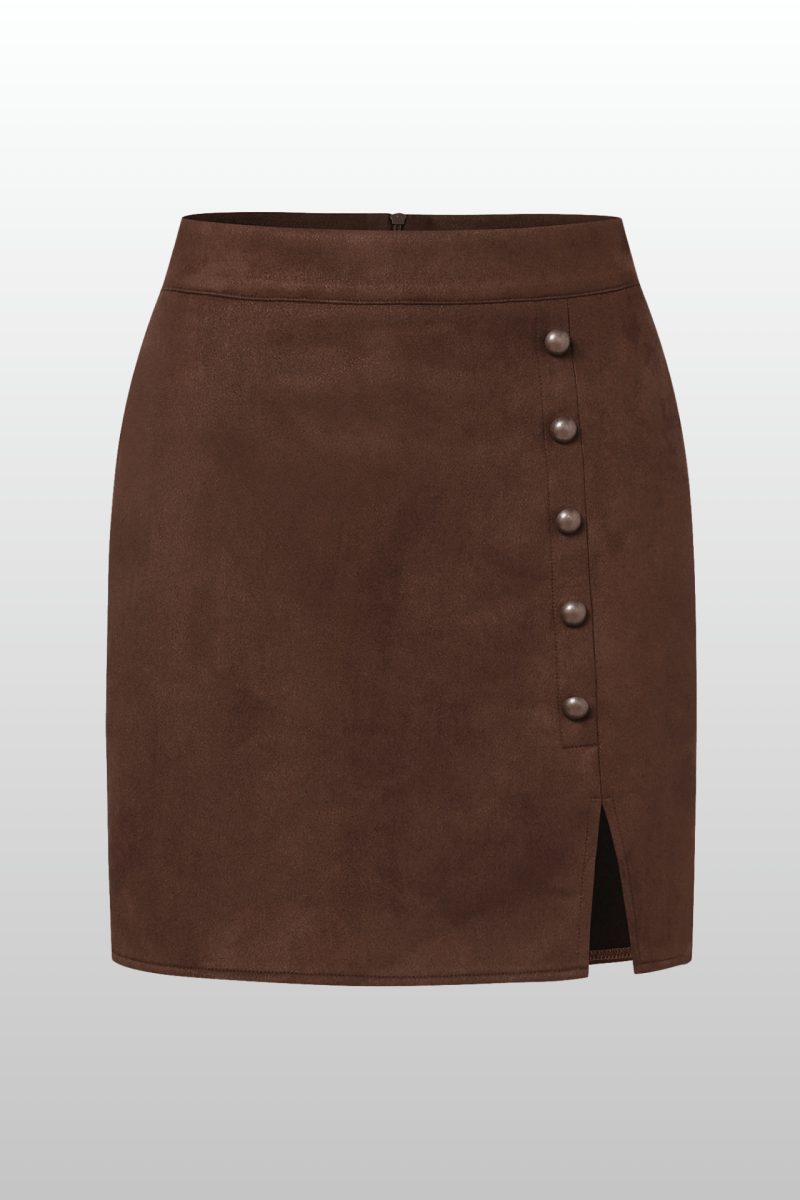 Suede High - Waisted Skirt