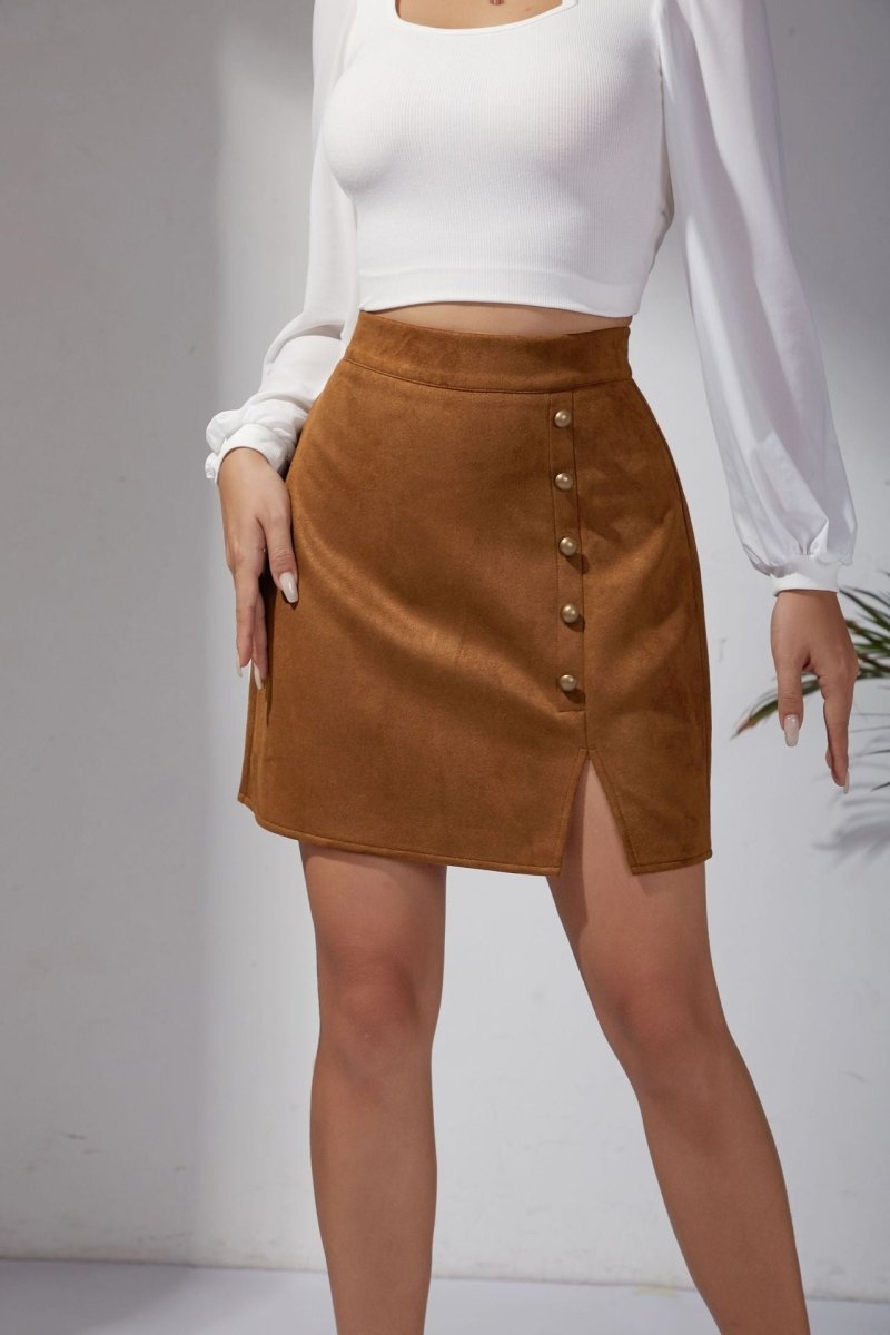 Suede High - Waisted Skirt