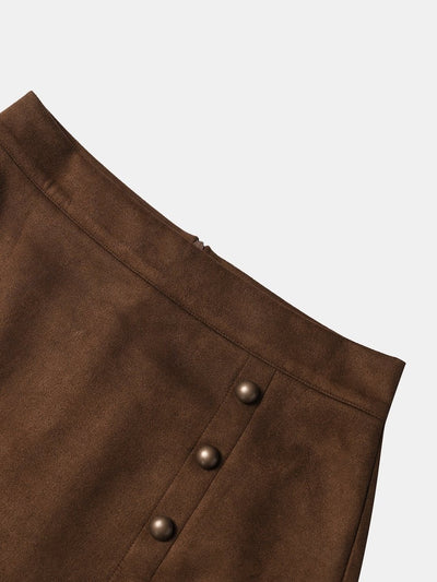 Suede High - Waisted Skirt