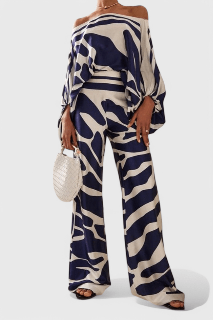 Sybella | Off - Shoulder 2 Piece Set with Wide - Leg Pants