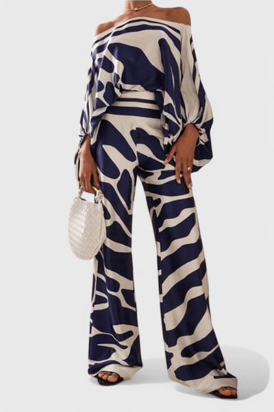 Sybella | Off - Shoulder 2 Piece Set with Wide - Leg Pants
