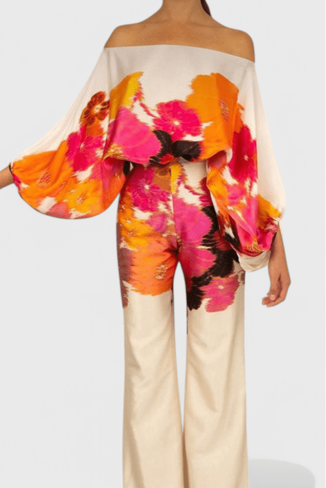 Sybella | Off - Shoulder 2 Piece Set with Wide - Leg Pants