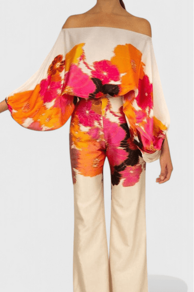 Sybella | Off - Shoulder 2 Piece Set with Wide - Leg Pants