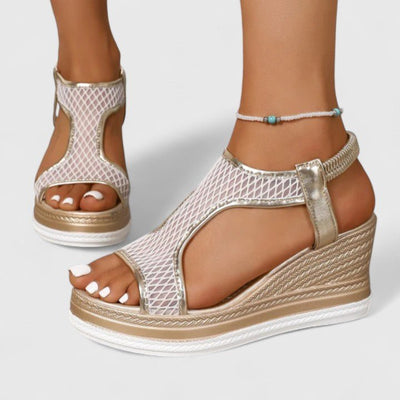 Sylvara | Women’s T - strap wedge heels