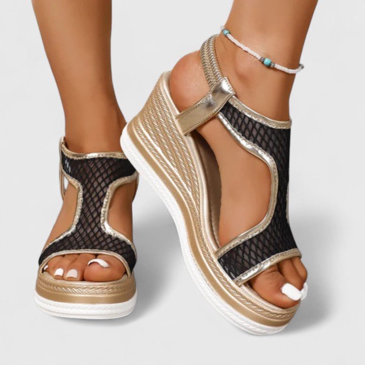 Sylvara | Women’s T - strap wedge heels