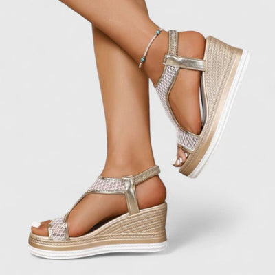 Sylvara | Women’s T - strap wedge heels