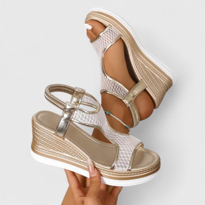 Sylvara | Women’s T - strap wedge heels