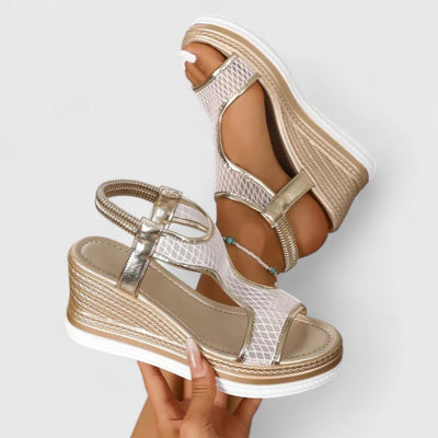 Sylvara | Women’s T - strap wedge heels