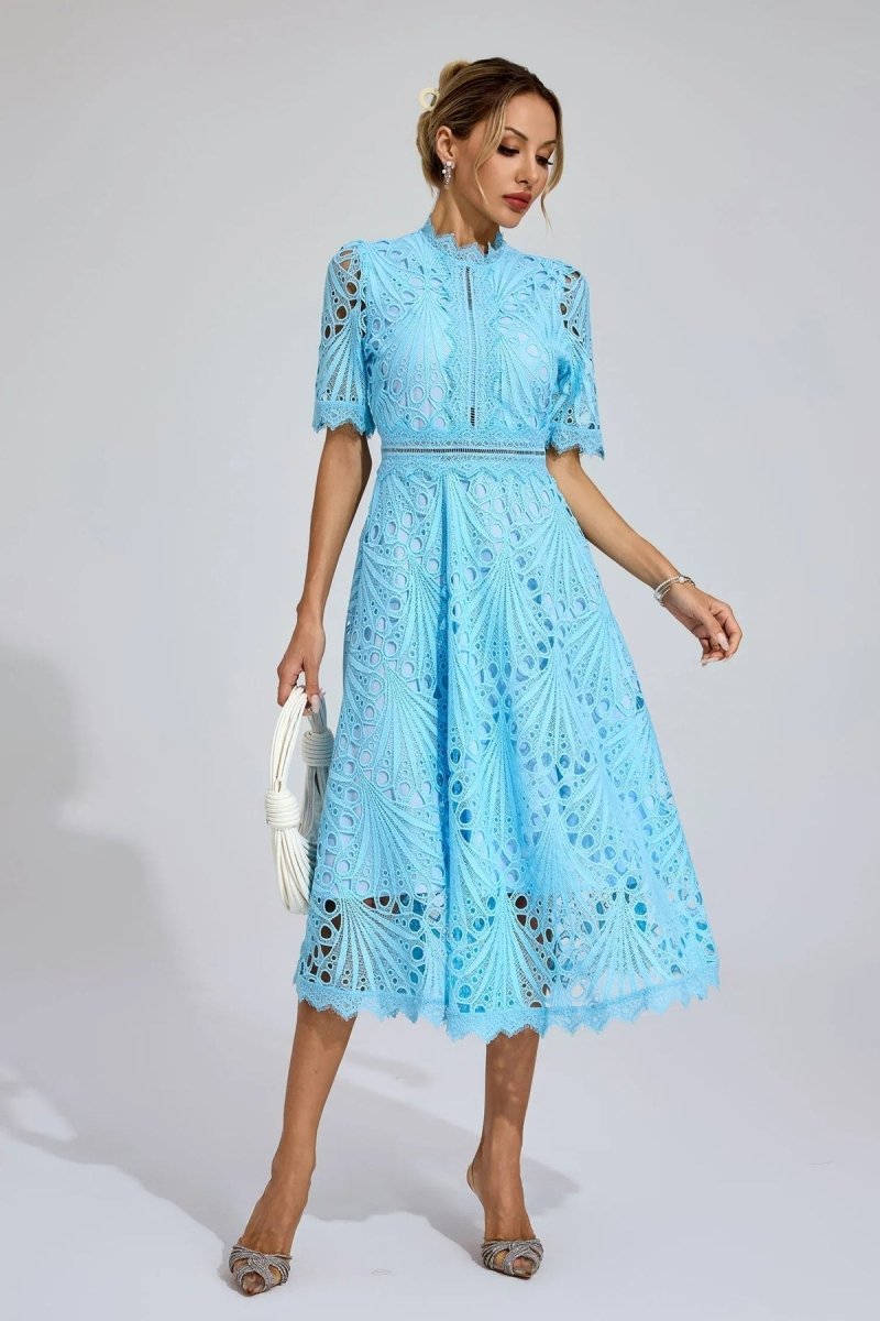 TINA | ELEGANT FLOWER EMBROIDERED DRESS