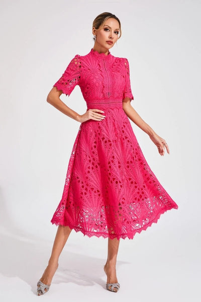 TINA | ELEGANT FLOWER EMBROIDERED DRESS