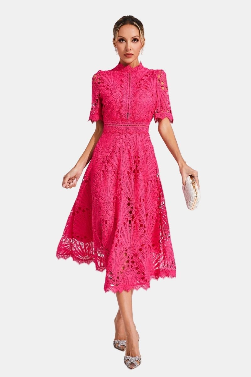 TINA | ELEGANT FLOWER EMBROIDERED DRESS