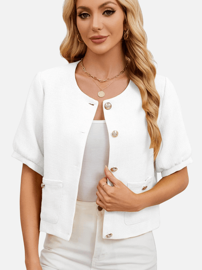 Vivienne | Cropped Tweed Blazer Jacket
