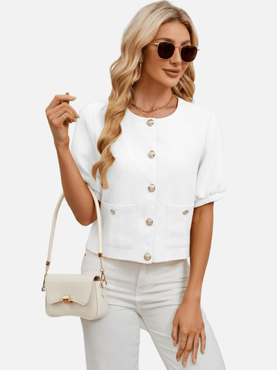 Vivienne | Cropped Tweed Blazer Jacket