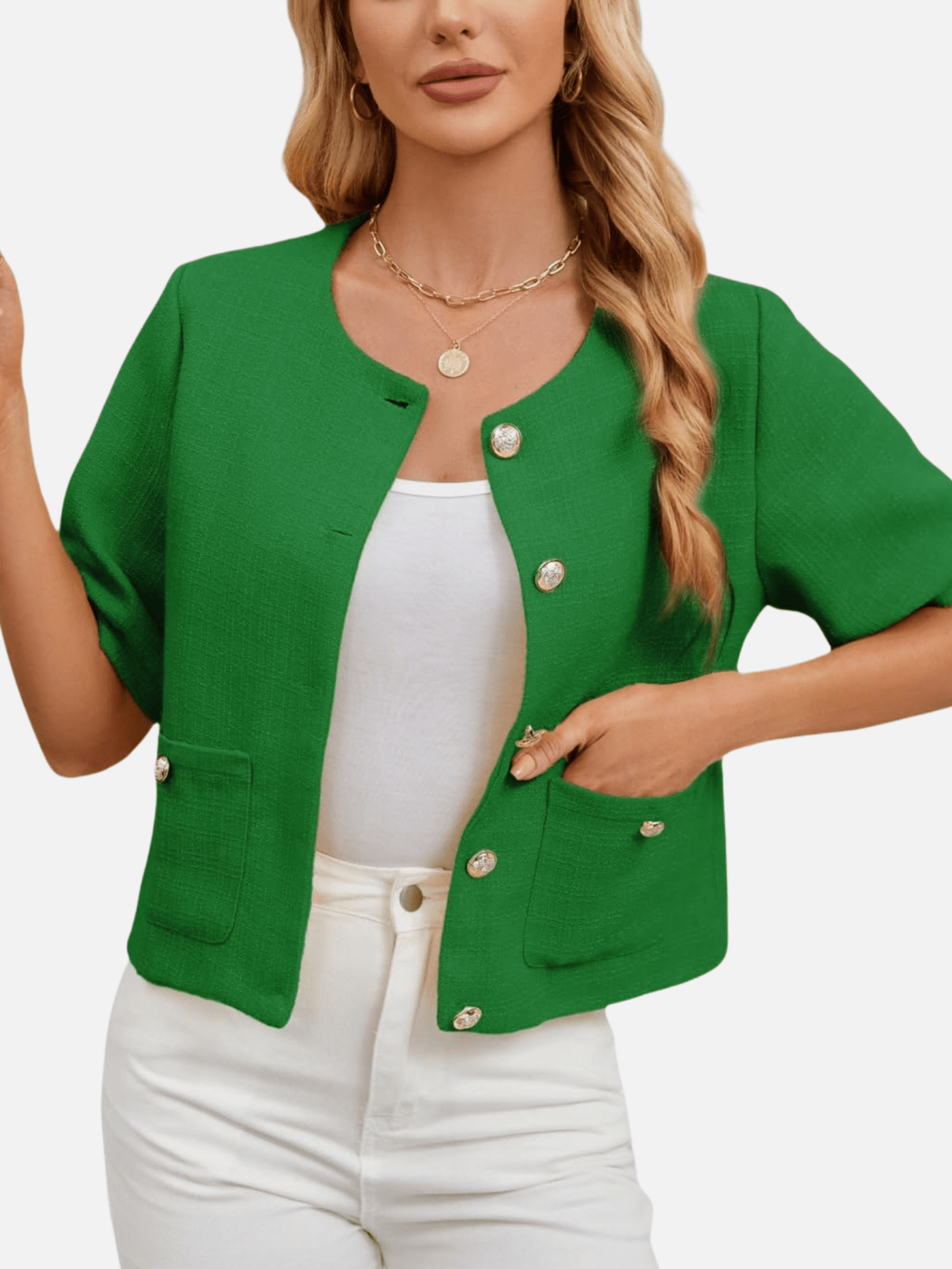 Vivienne | Cropped Tweed Blazer Jacket