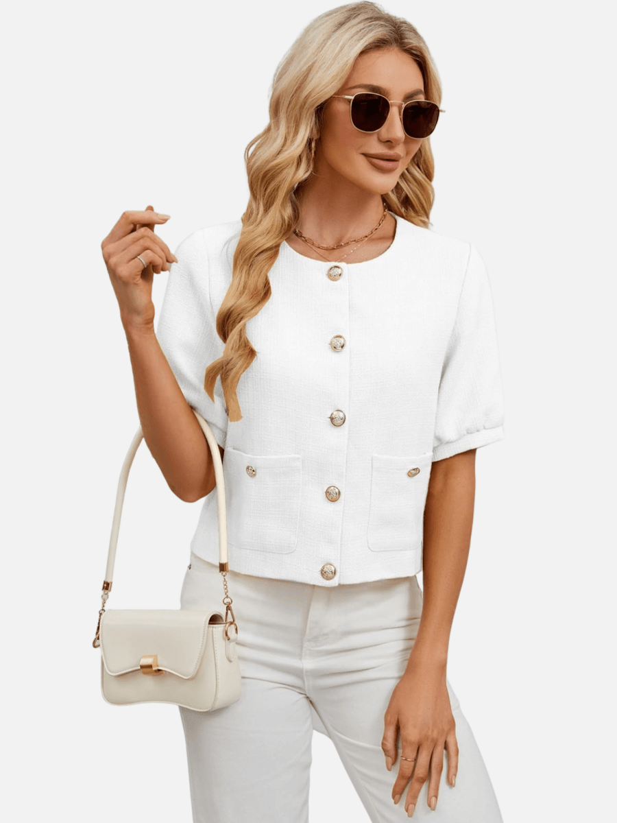 Vivienne | Cropped Tweed Blazer Jacket