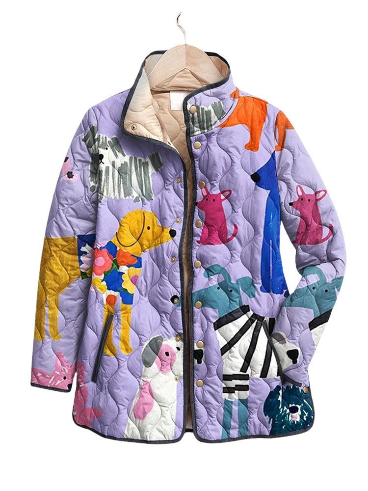 Women's Casual Dog Pattern Jacket