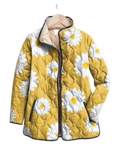 Women's Jacket with Charming Daisy Pattern
