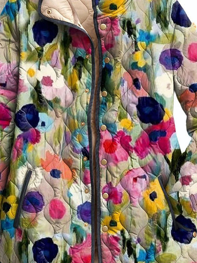Women's Vintage Charming Floral Casual Quilted Jacket