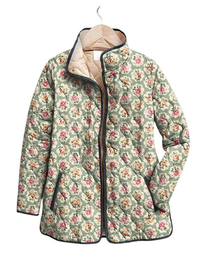 Women's Vintage Charming Jacket Art Print with Flowers