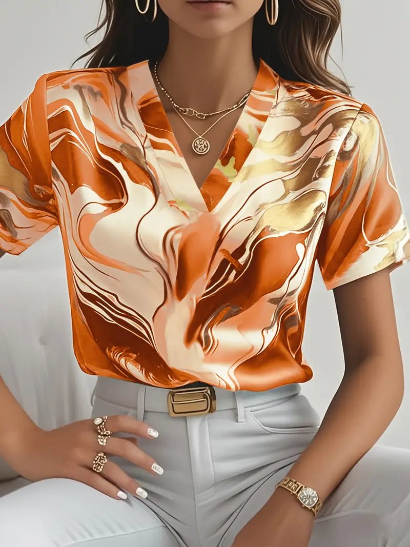 XYRIEL | STYLISH MARBLE PRINT BLOUSE