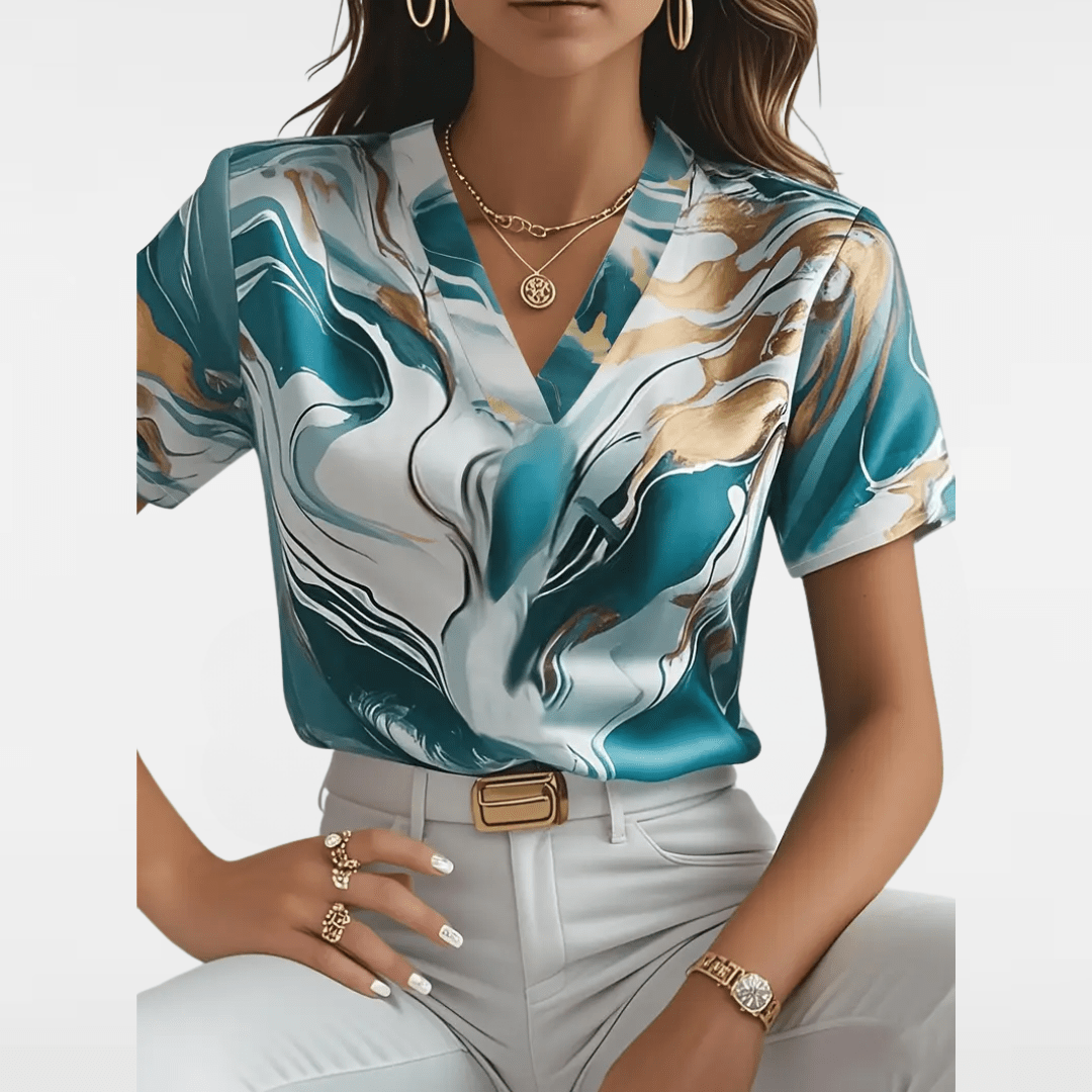 XYRIEL | STYLISH MARBLE PRINT BLOUSE