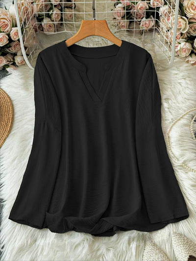 YAHNA | CLASSIC LONG SLEEVE V - NECK TOP