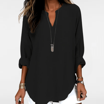 YAHNA | CLASSIC LONG SLEEVE V - NECK TOP