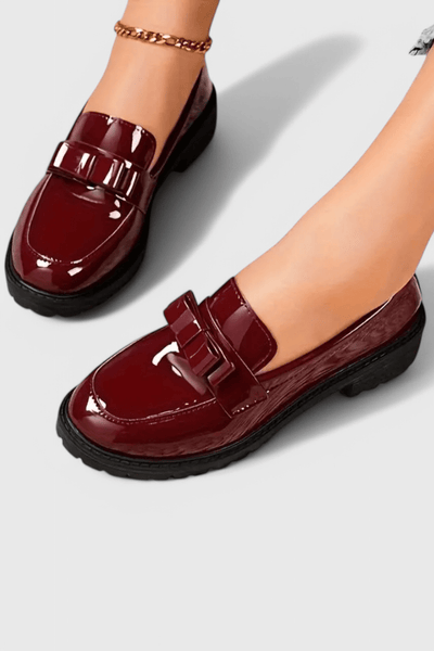 Zinnia | Bow Detail Block Heel Loafers